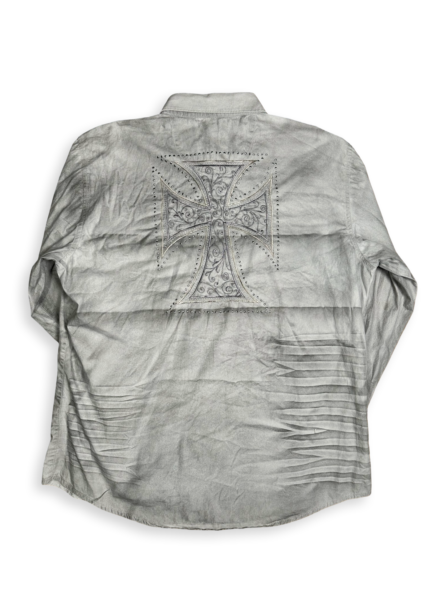 Vintage skyrta með kross grá XXL