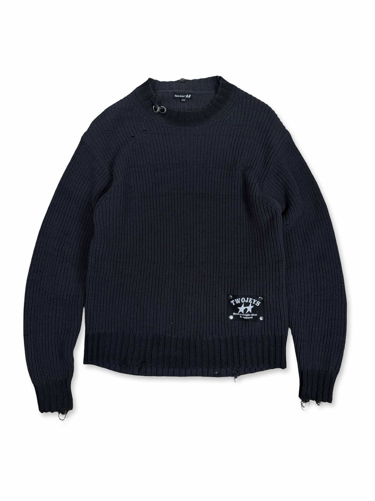 TwoJeys knit peysa með silfur detailum XS