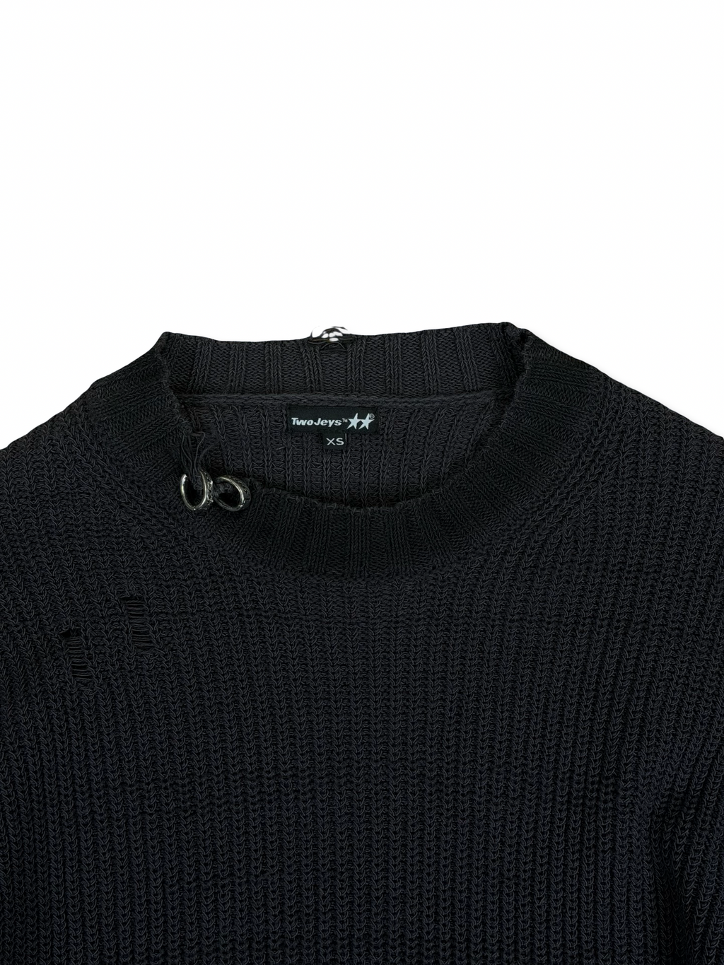 TwoJeys knit peysa með silfur detailum XS