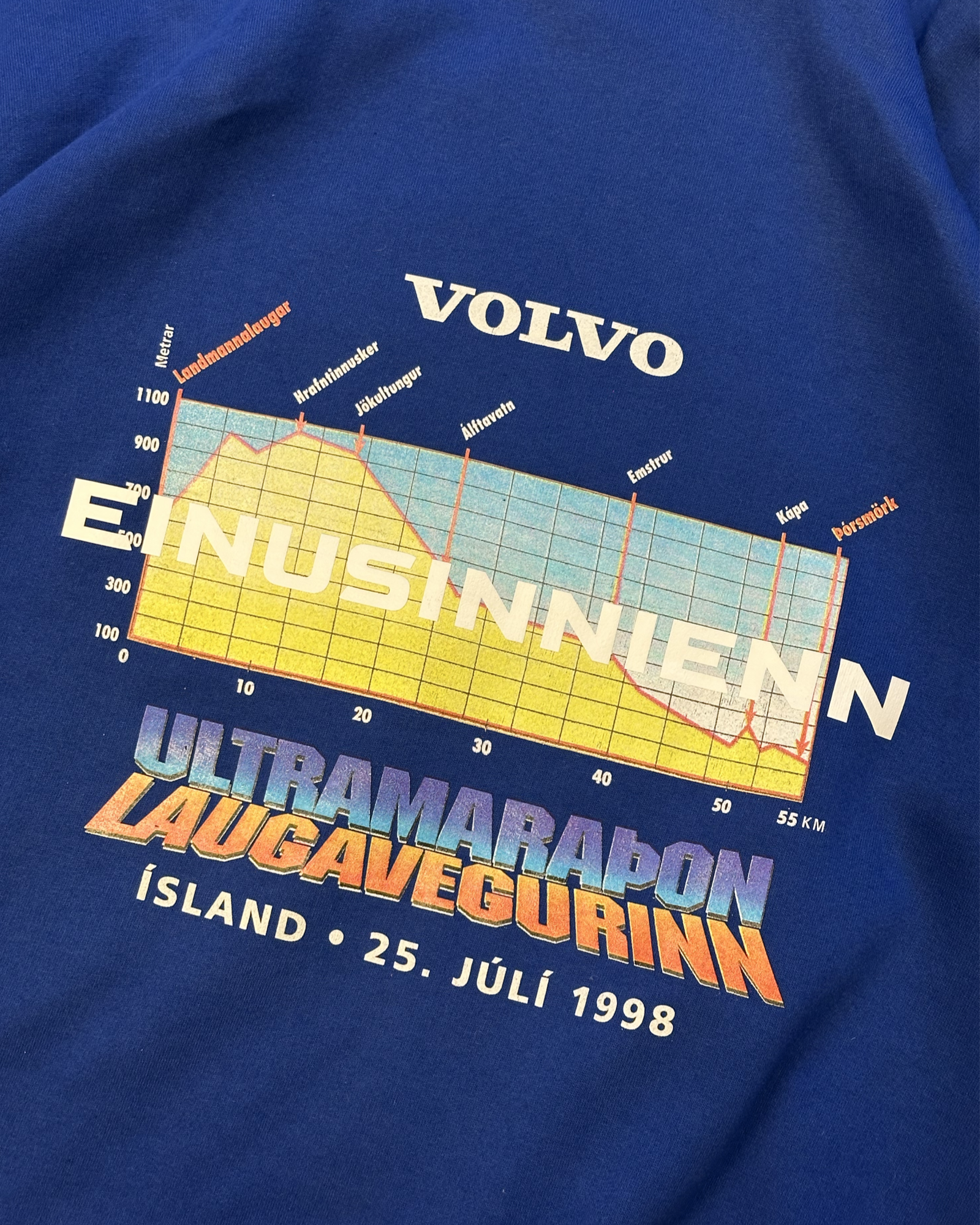 Ultramaraþon Laigarvegurinn 1998 EINUSINNIENN crewneck peysa L