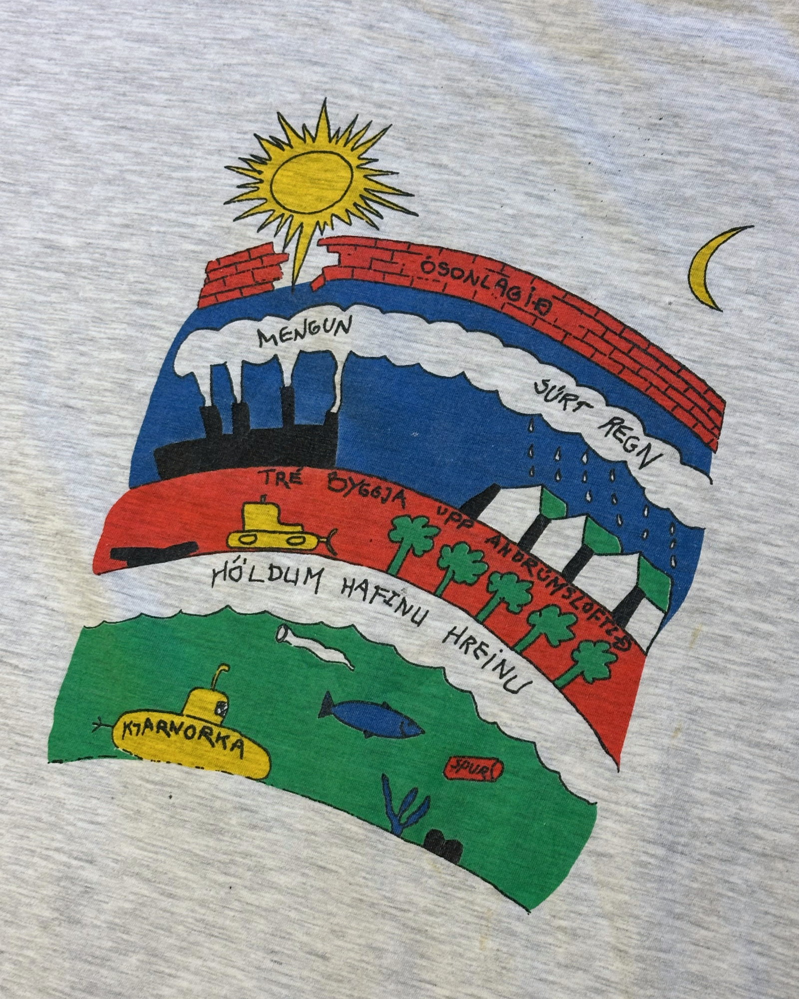 Íslenskur global warming bolur L