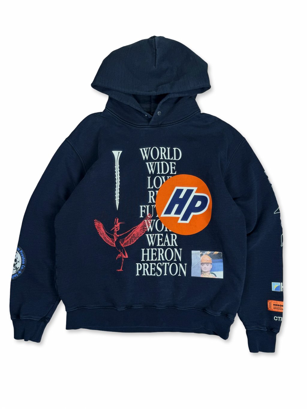 Heron Preston hettupeysa fittar L