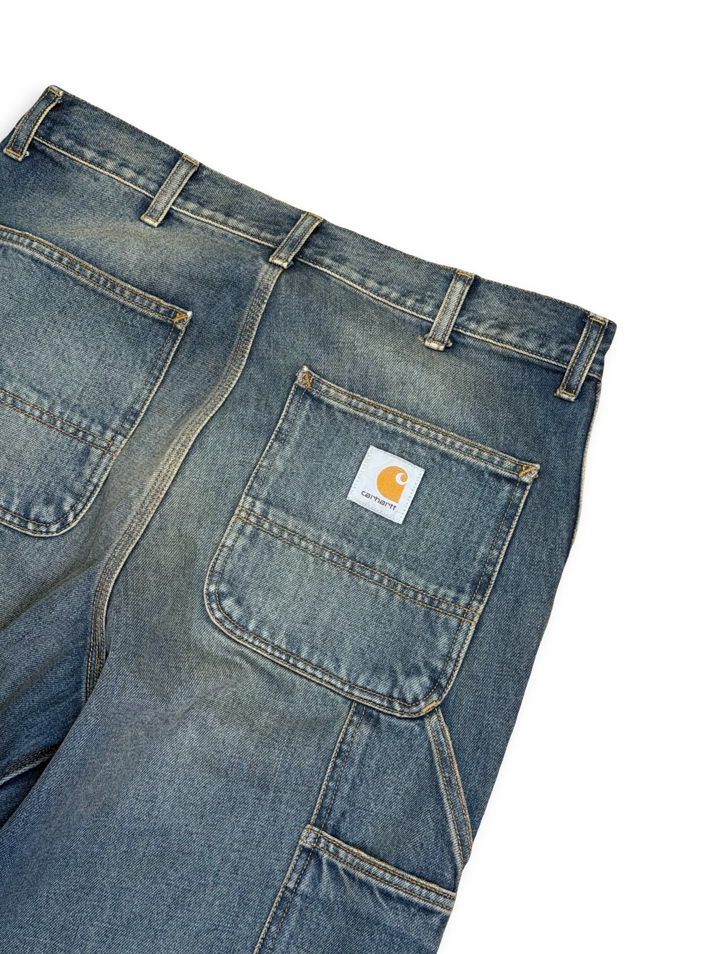 Carhartt double knees bláar 31/30