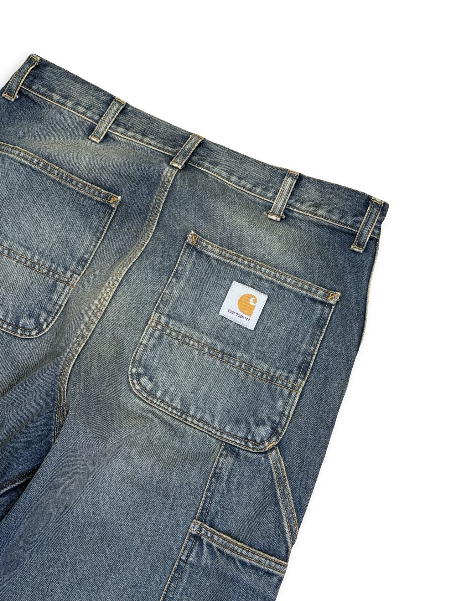 Carhartt double knees bláar 31/30