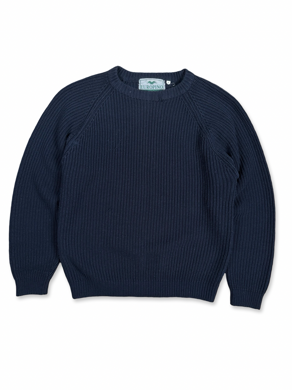 Blá vintage ullarcrewneck S