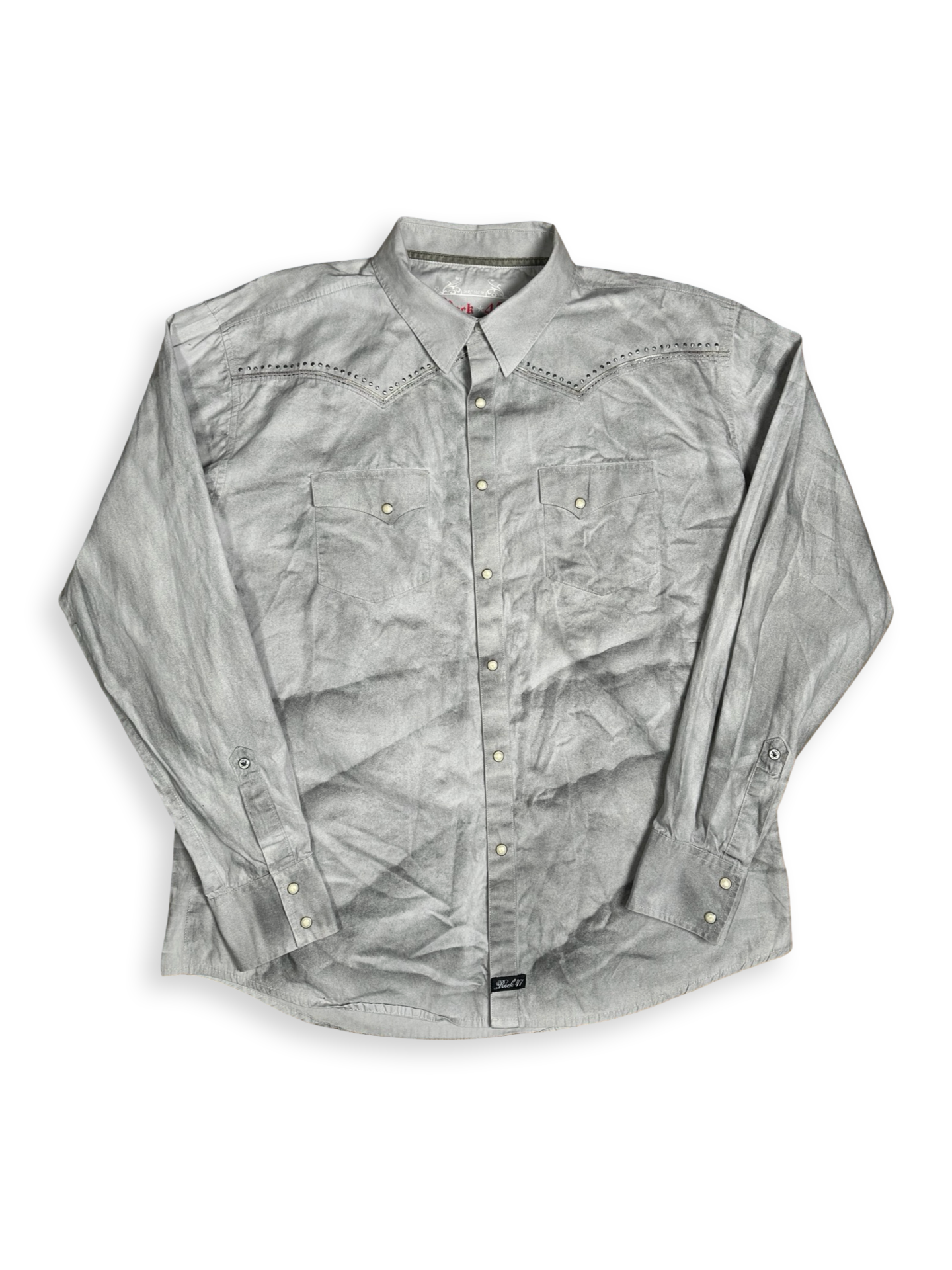 Vintage skyrta með kross grá XXL