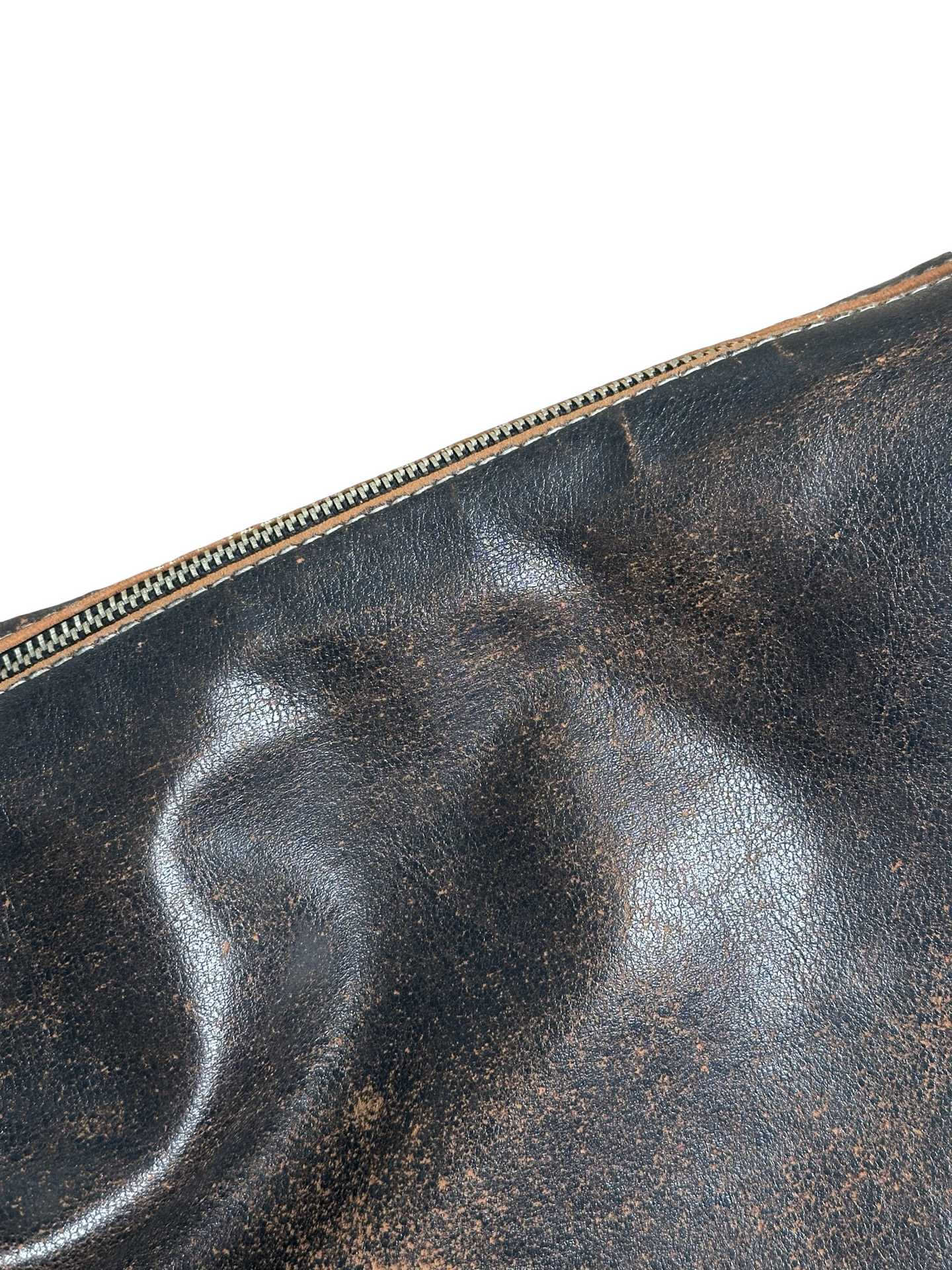 Brúnt leður hliðartaska/veski