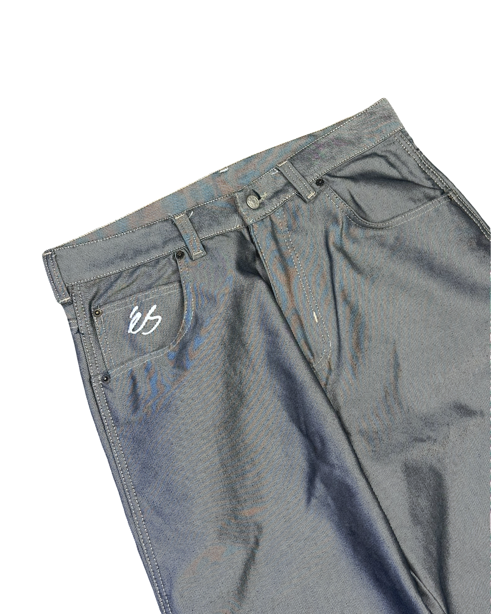 Silfurlitaðar buxur fitta 32/32