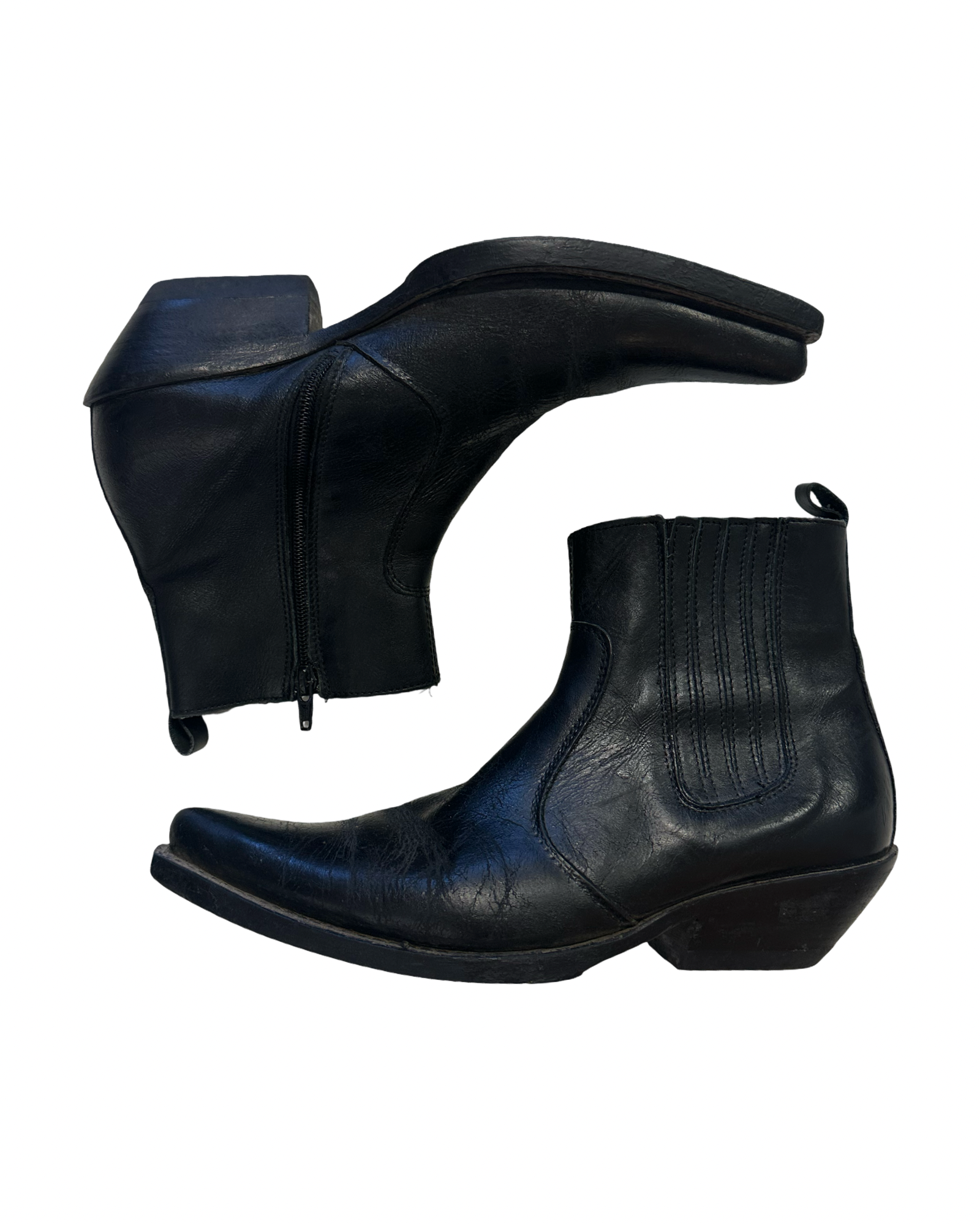 Leður boots stærð 42