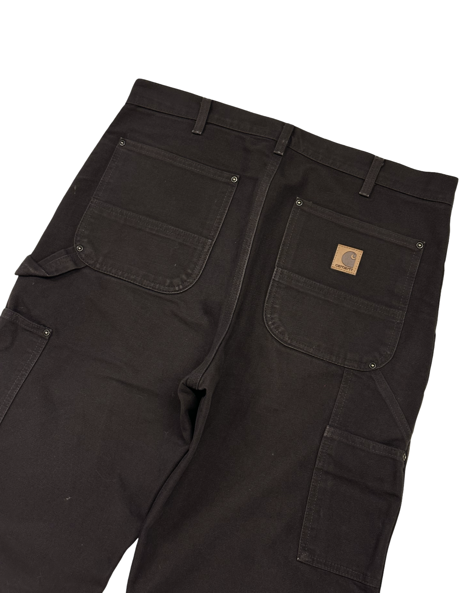 Brúnar Carhartt workwear double knee buxur 32/32