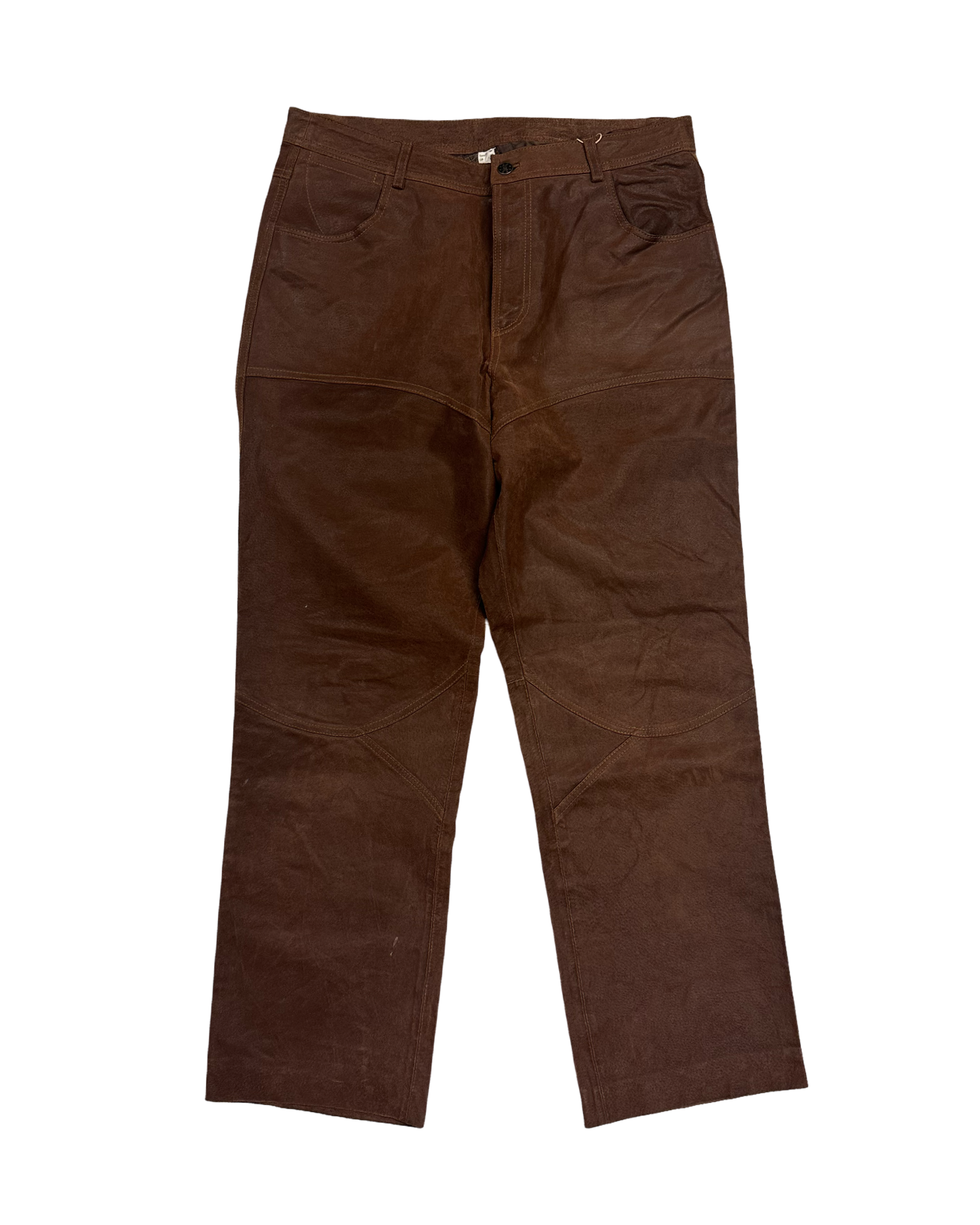 Brúnar leðurbuxur fitta 31/32