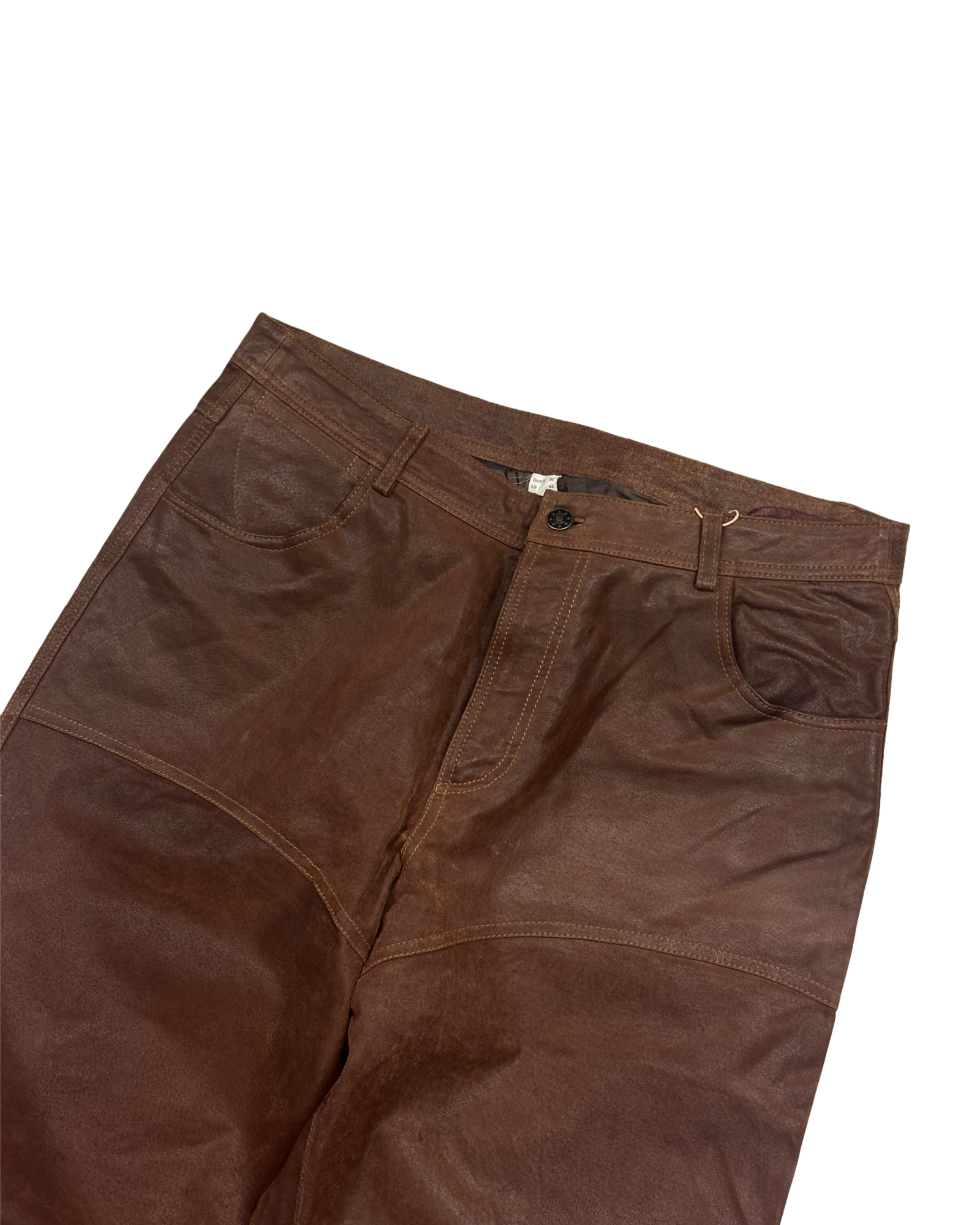 Brúnar leðurbuxur fitta 31/32