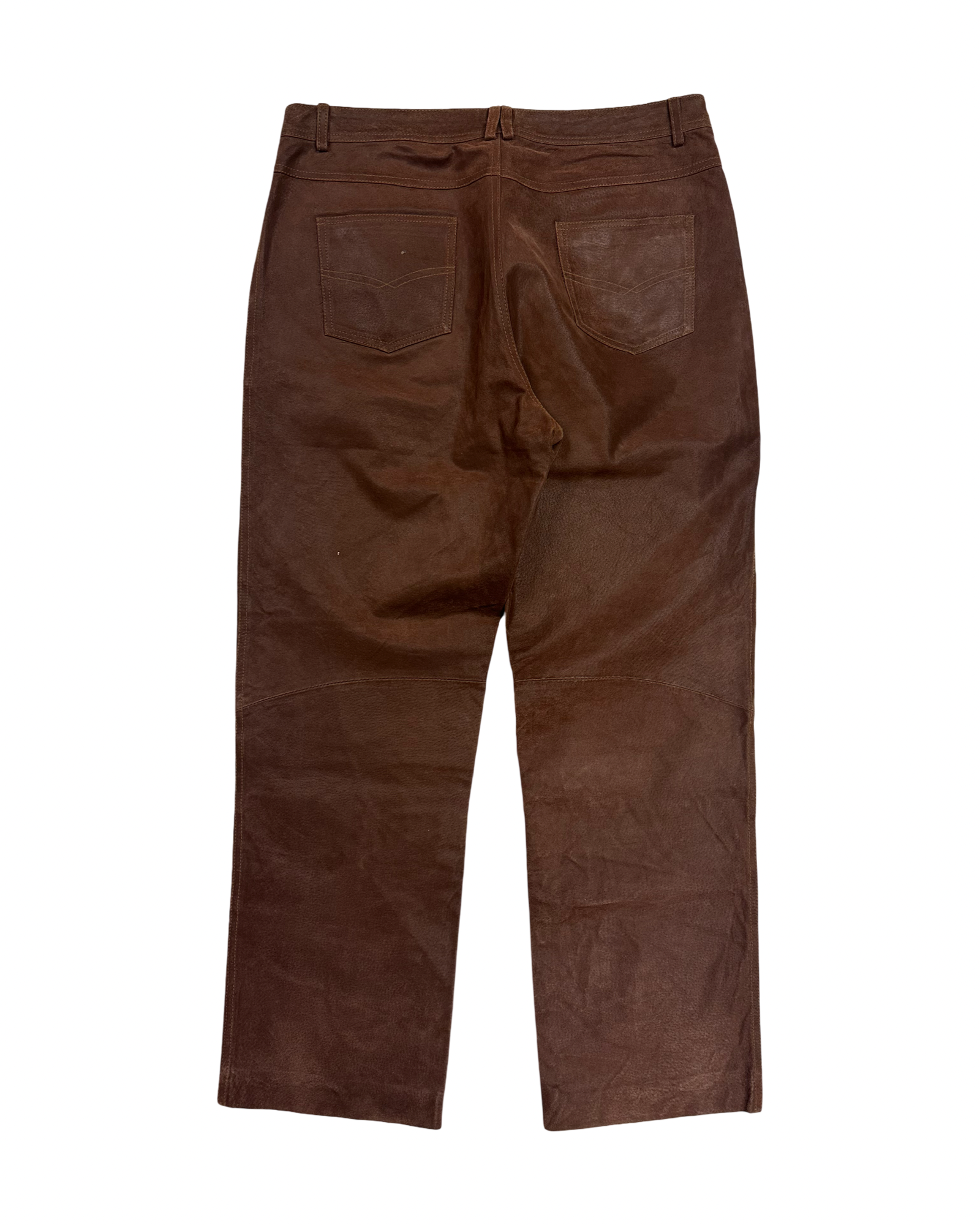 Brúnar leðurbuxur fitta 31/32